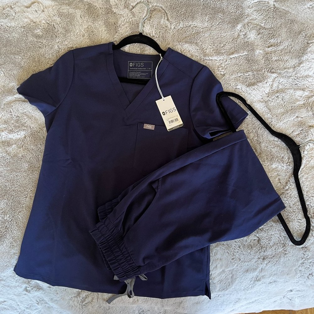 Figs Navy XSP High Waisted scrub bottom